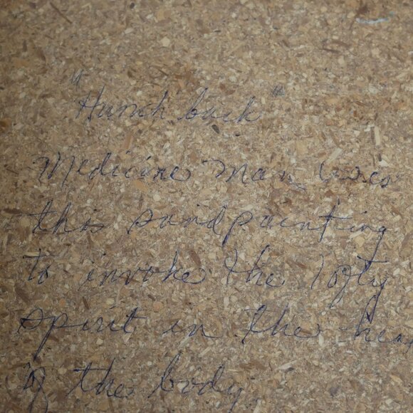 Vintage Navajo "Hunchback Medicine Man" Art With Tribal Figure Design 12" x 6" - Picture 8 of 10